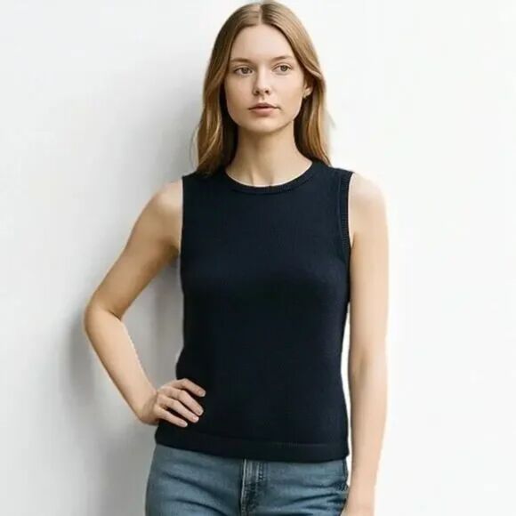 J. Crew Women’s Minimalist Sleeveless Sweater • Rolled Neck Heritage Knit Size S - Picture 1 of 4